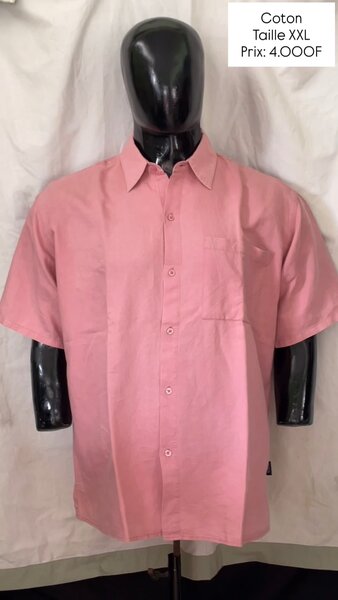Chemise Homme Rose Coton XXL