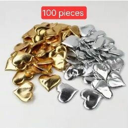 Confettis Cœurs Or et Argent 100 pcs