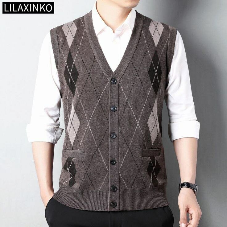 Gilet homme en tricot à motif