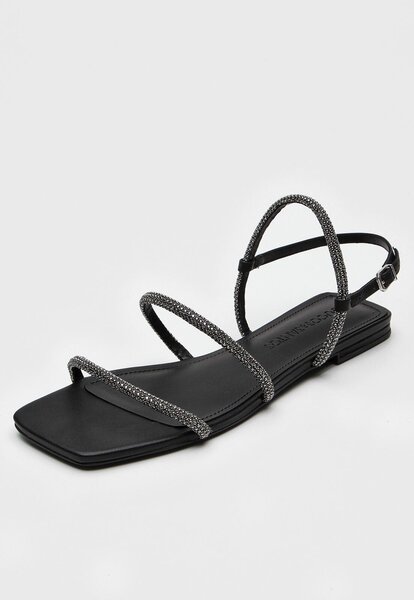 Sandales chic strass noir