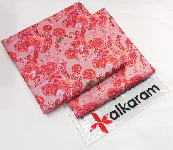 Allover digital print light khaddar. 2 piece. Unstitched