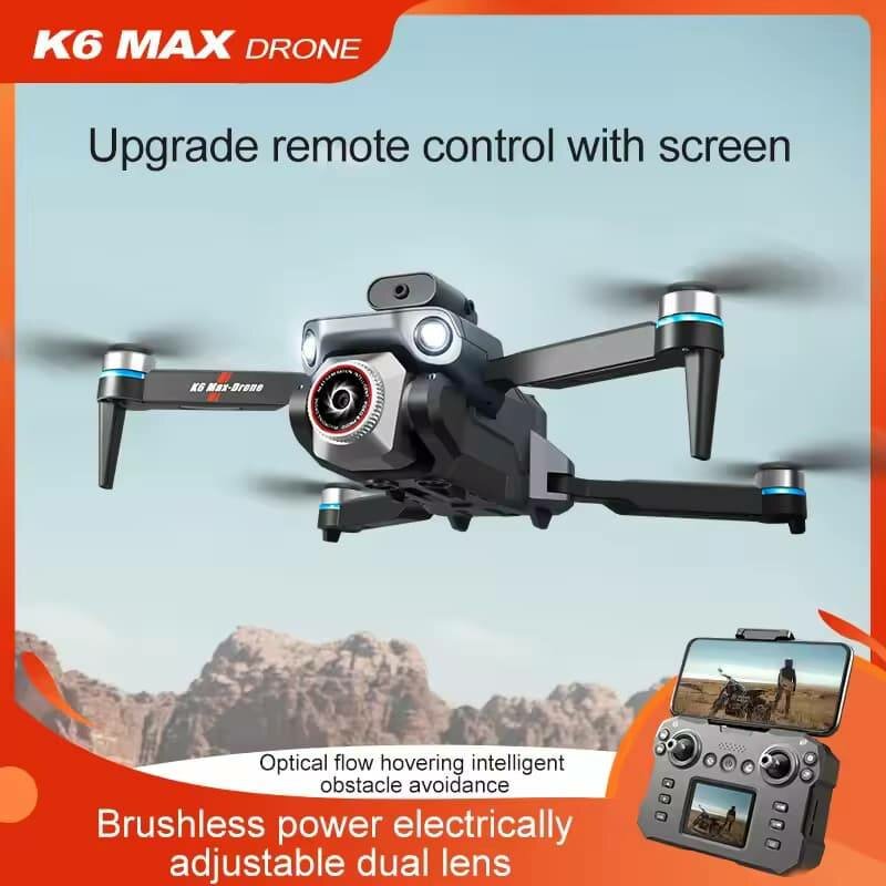 Drone K6 Max 4K HD avec Écran, Transmission en Temps Réel, C