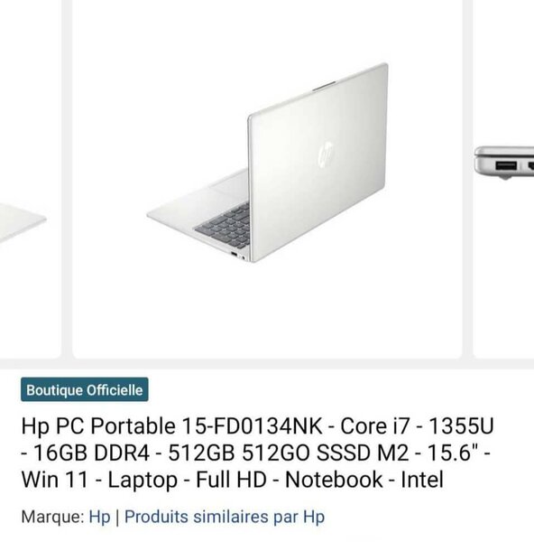 HP Laptop 15.6" i7 16GB 512GB SSD