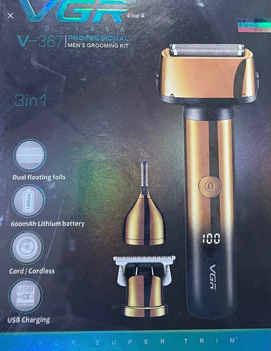 VGR V-367 Tondeuse 3 en 1. Machine pour cheveux, barbe, nez