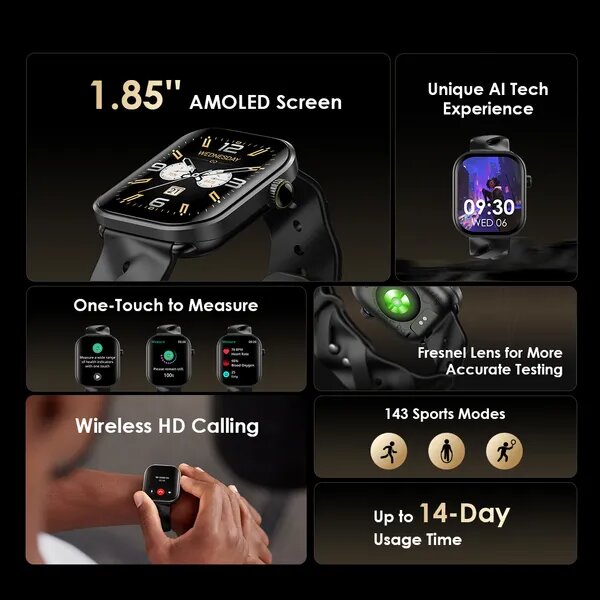 oraimo Watch Pro AM 1.85 AMOLED IP68 Smart Watch