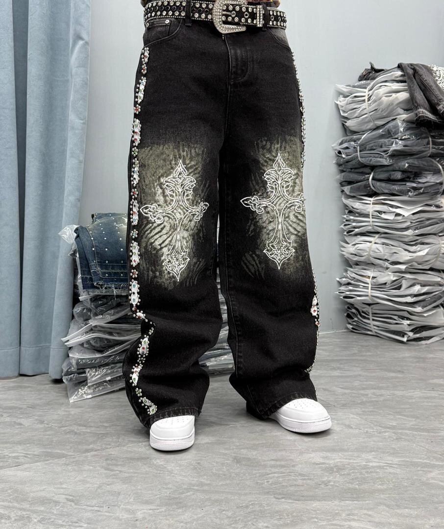 Jean Cargo noir croisé mode