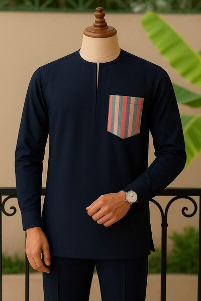 Chemise col grand-père chic