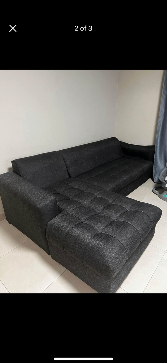 Charcoal Grey 3 Piece Couch Set