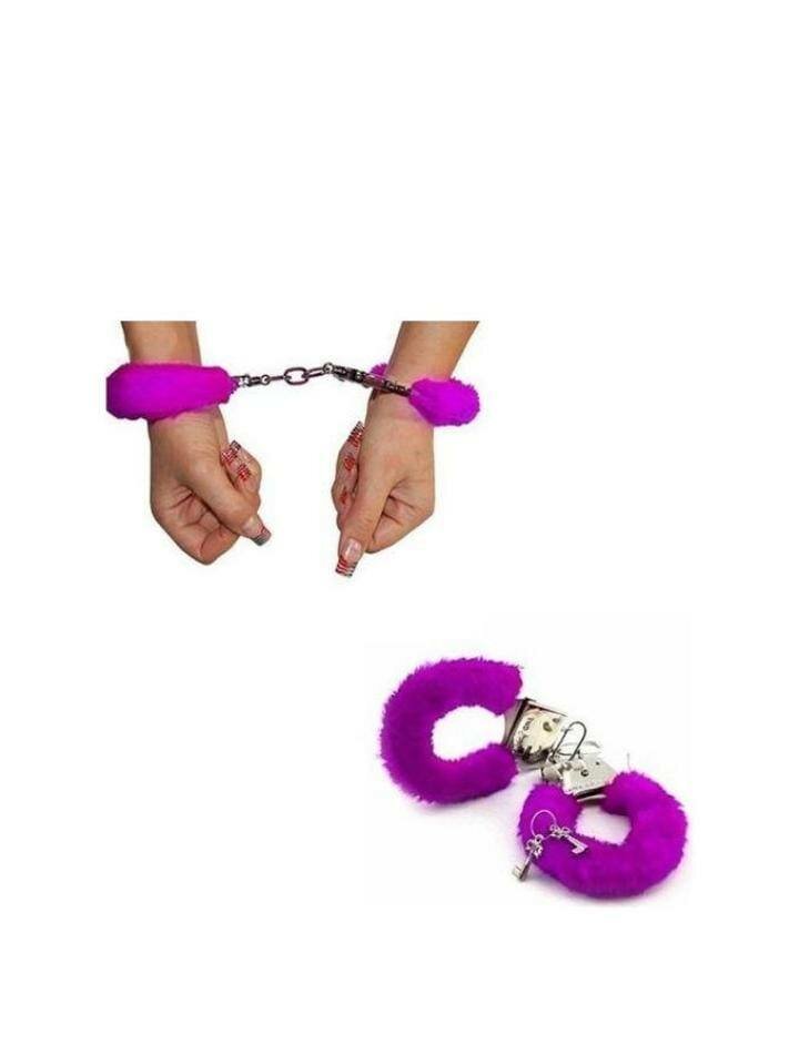 Menottes en peluche colorées