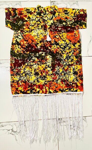 Robe Kaftan Frangée Colorée