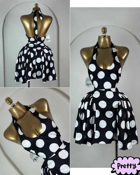 Robe à pois rétro élégante
