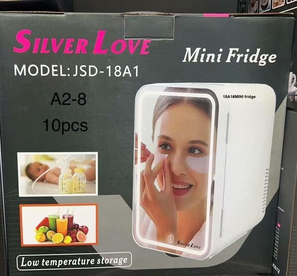 Beauty Fridge with Mirror Design Compact Refrigerator