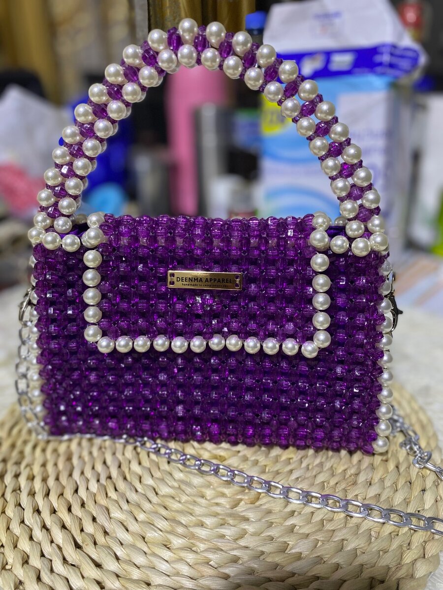 Beaded Purple Handbag