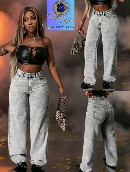 Jeans larges femme chic
