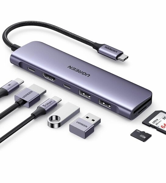 UGREEN Revodok 1071 USB C Hub for Laptop 7 in 1 USB C Dongle