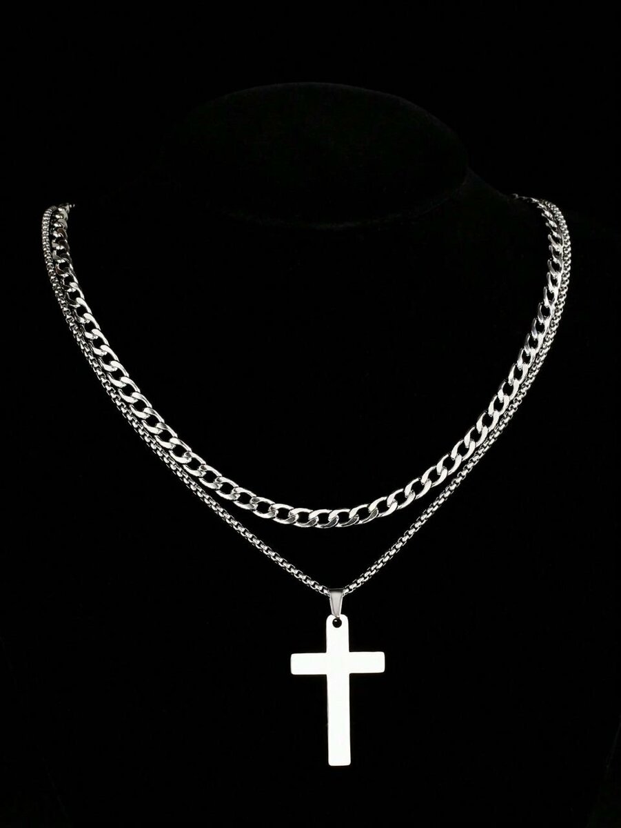 Collier chaîne double en argent