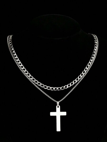 Collier chaîne double en argent