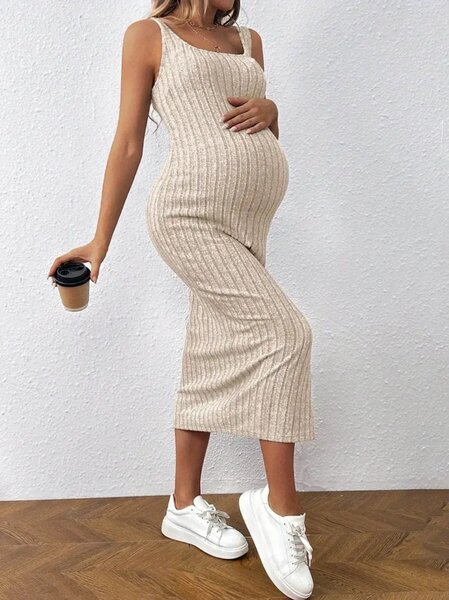 Robe grossesse côtelée