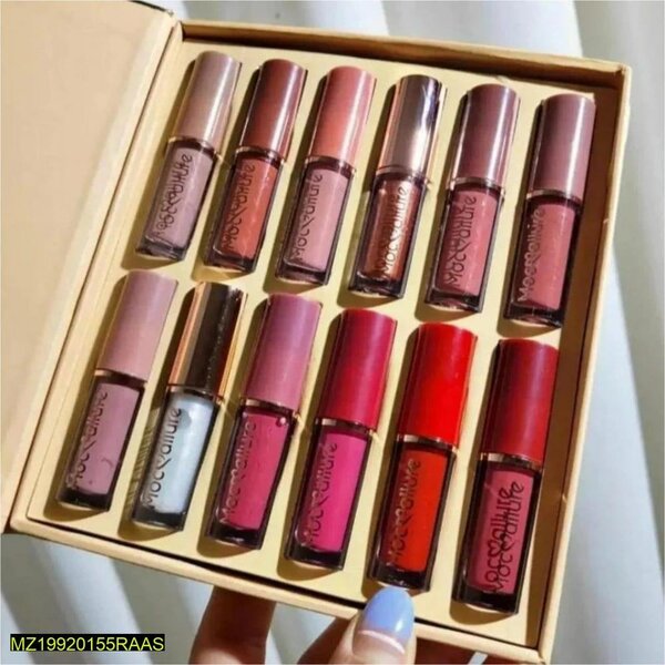 Smudge Proof Lip Gloss, 12 Pcs