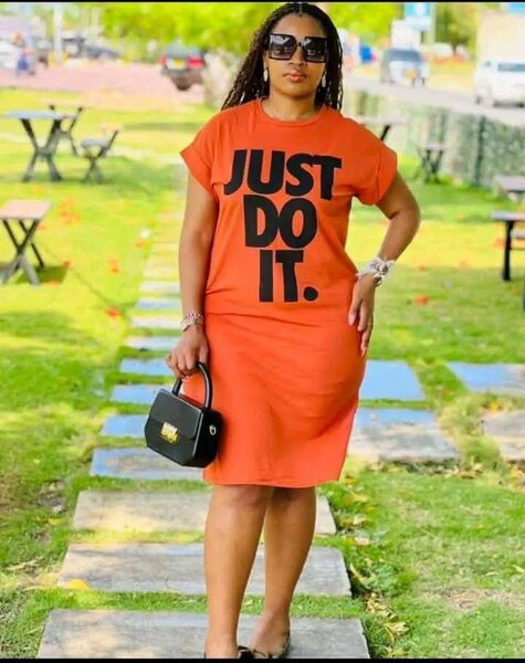 Orange dress with inscription