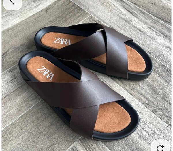 Sandales croisées en cuir ZARA