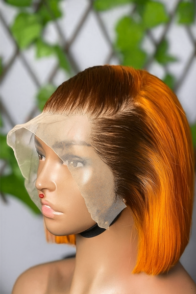 Perruque orange en dentelle