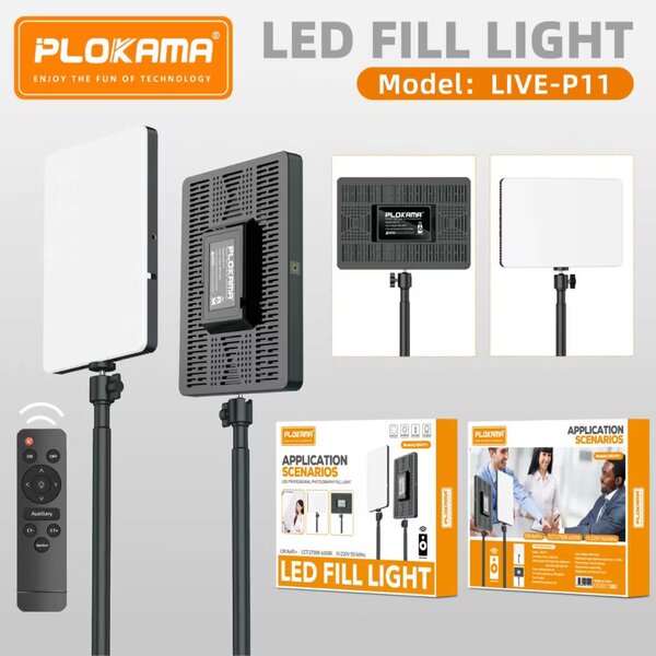 Plokama P11 LED Light Live Stream Stand - Adjustable