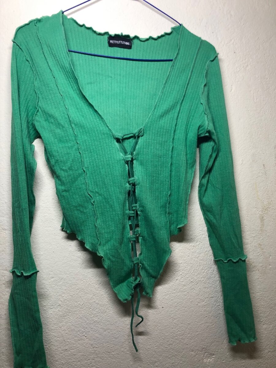 Top vert , manche longue