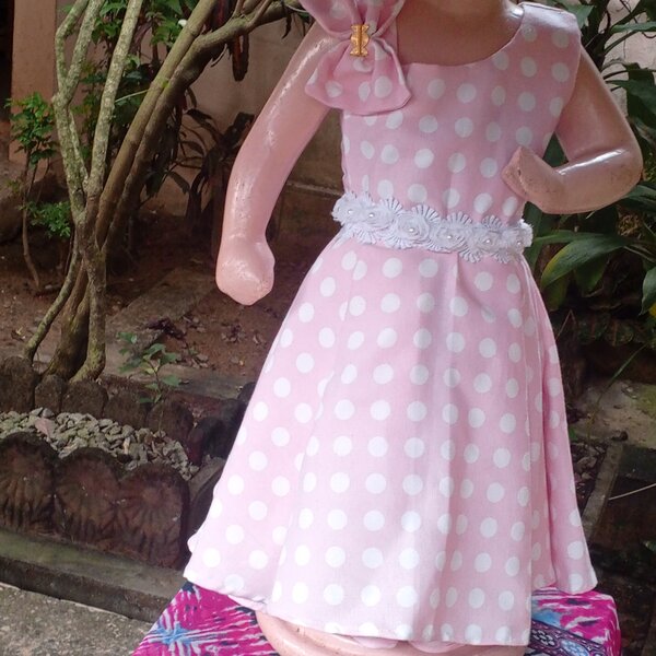 Robe Fille Évasée Rose