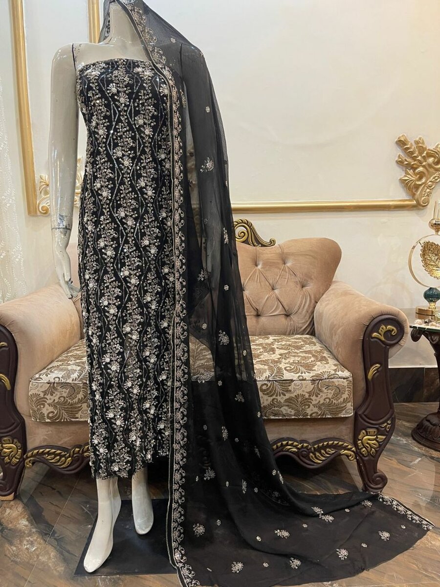 New pure chiffon  unsatich 3 pc,Dc Free