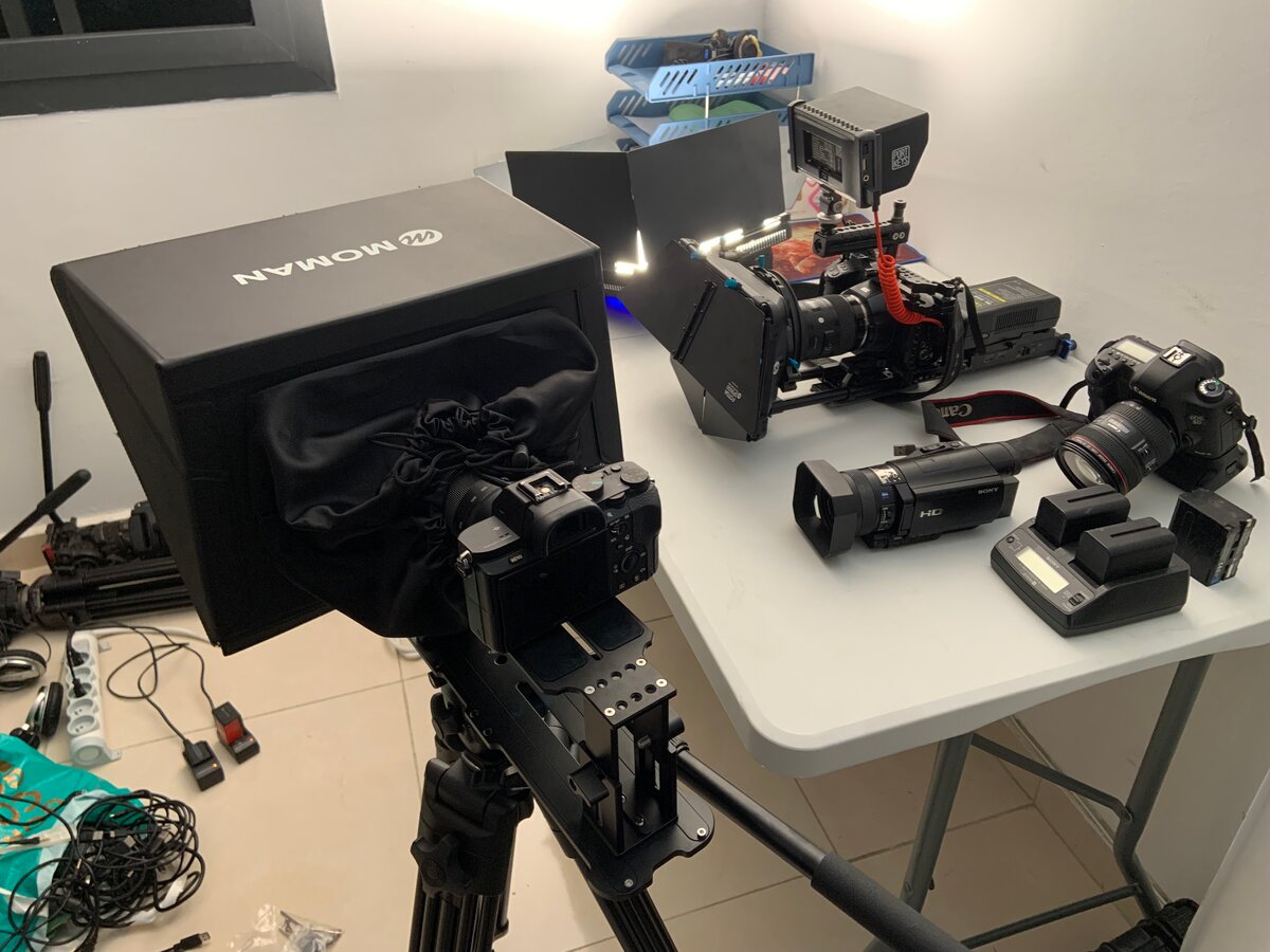 Téléprompteur professionnel monté