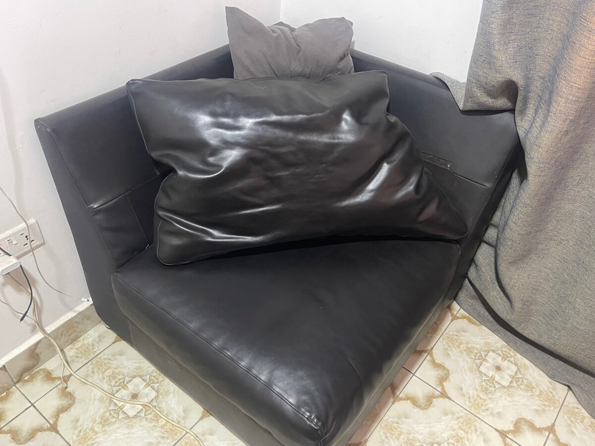 LEATHER SOFA  &  TV STAND