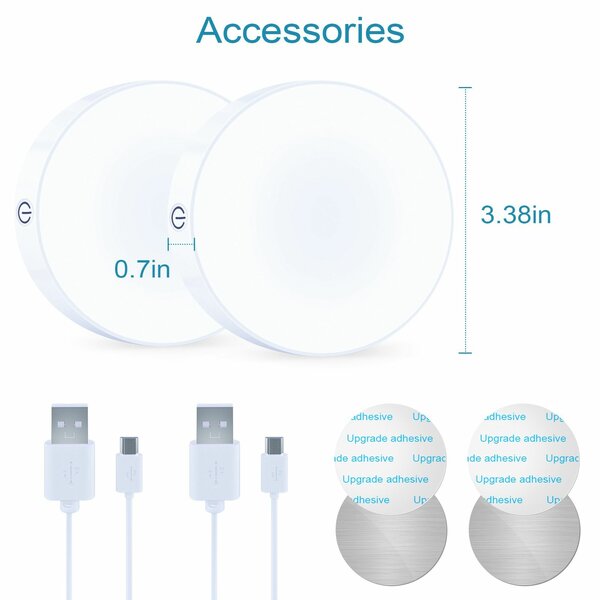 Willed Rechargeable LED Night Light (2pcs in 1 box)