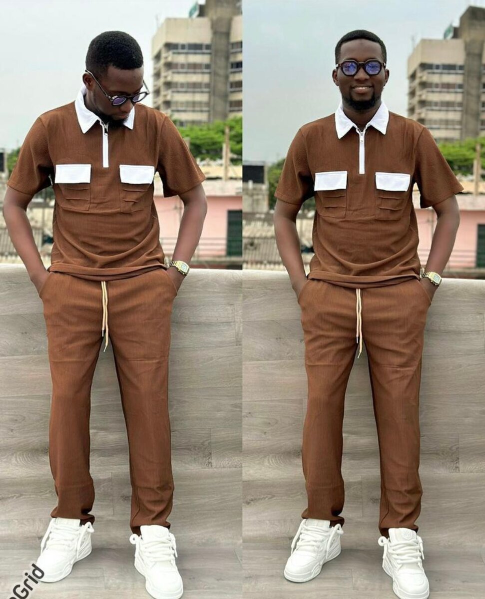 Tenue assortie en coton marron