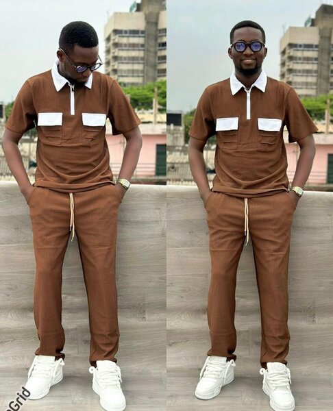 Tenue assortie en coton marron