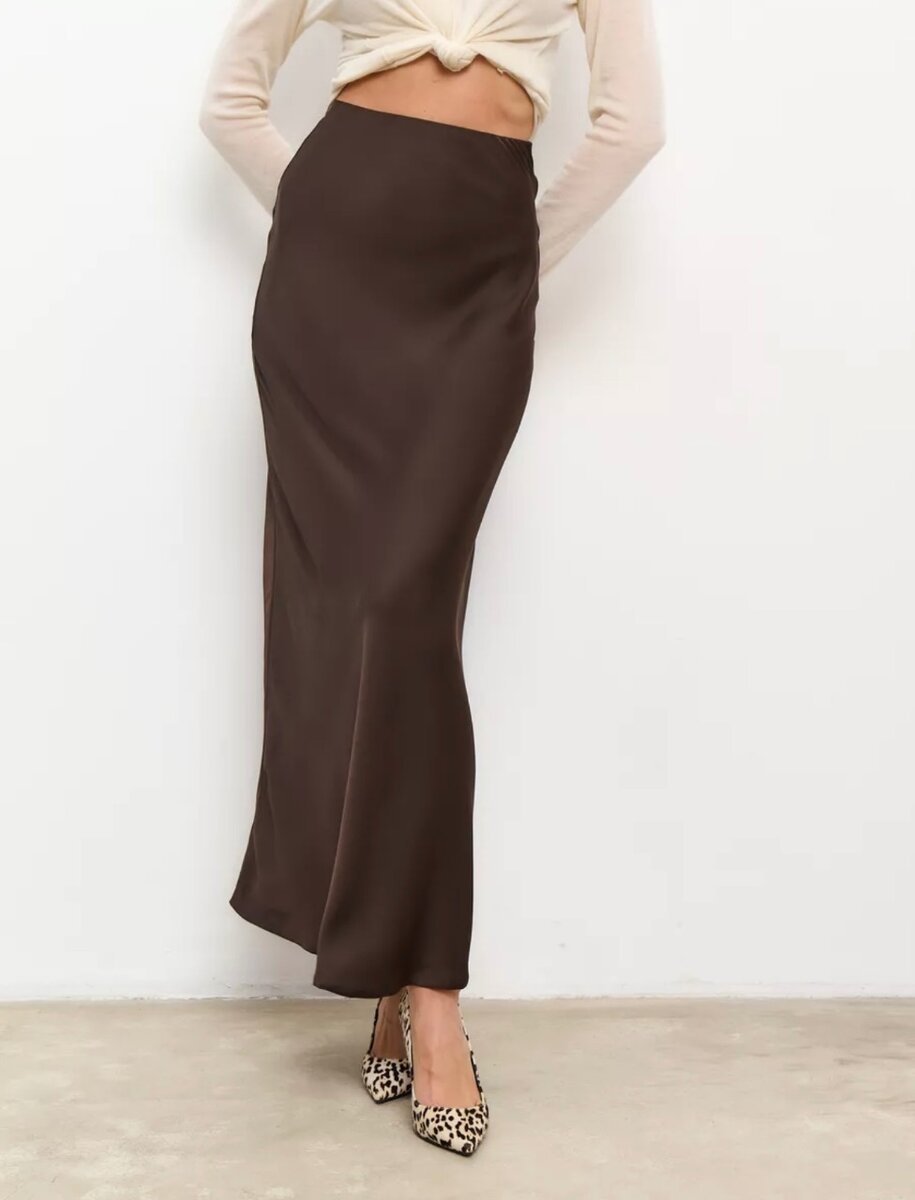 Атласная юбка макси