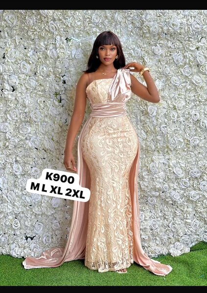 Beautiful long women's dress pink color