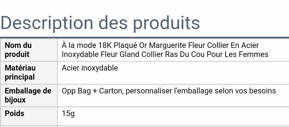 Chaîne en acier inoxydable