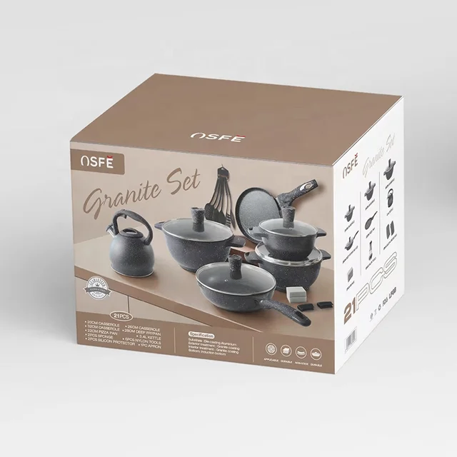 GRNITE MARBLE COATING COOKWARE SET