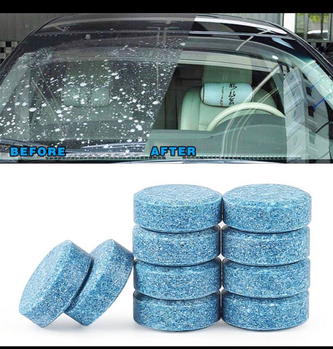 Car windshield solid cleaner window tablet