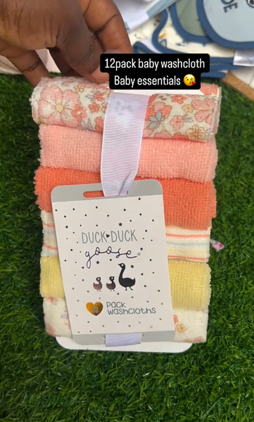 12 back babby wash clothe