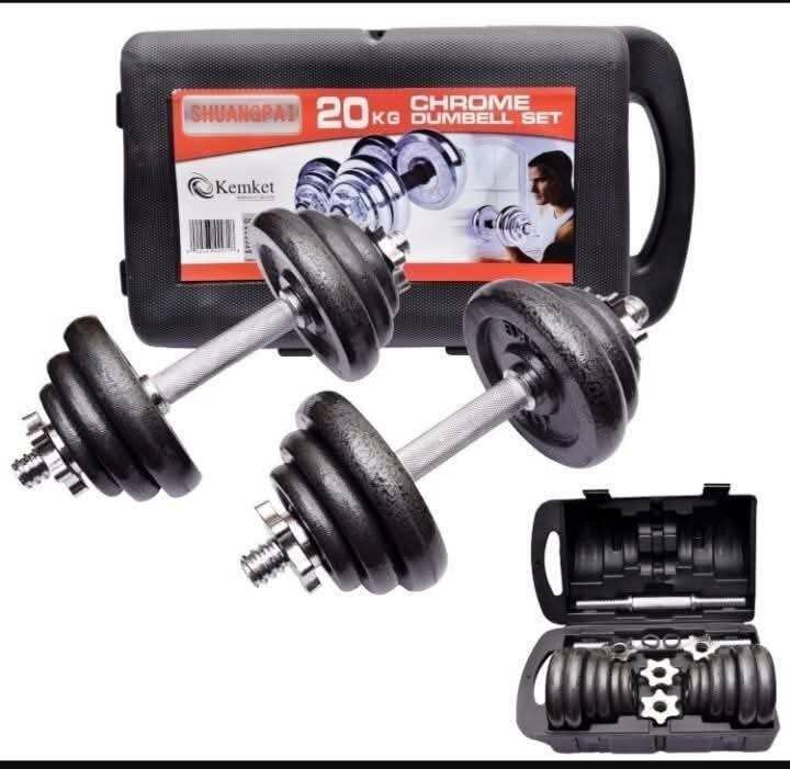 Haltères réglables en chrome 20kg