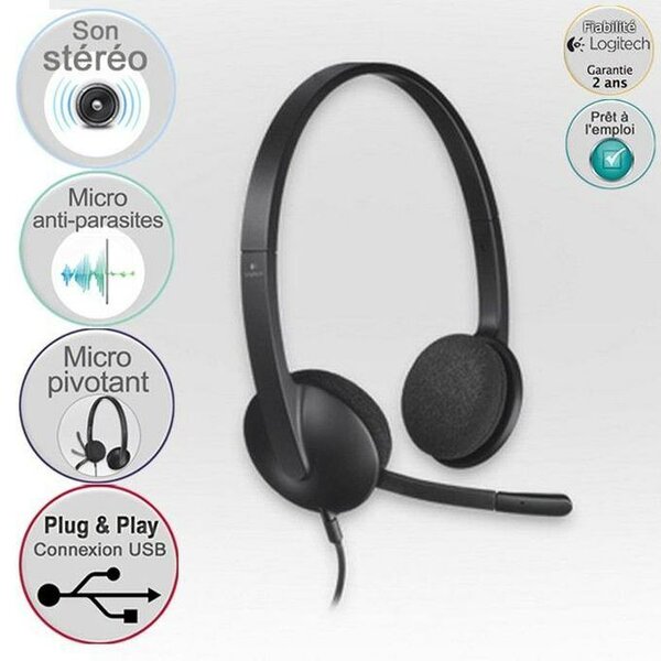 Casque Logitech H390 Réducteur De Bruit Avec Micro USB