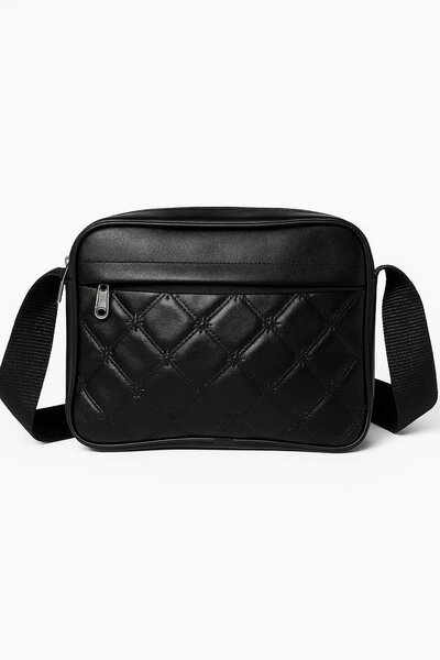 Sac bandoulière noir en cuir
