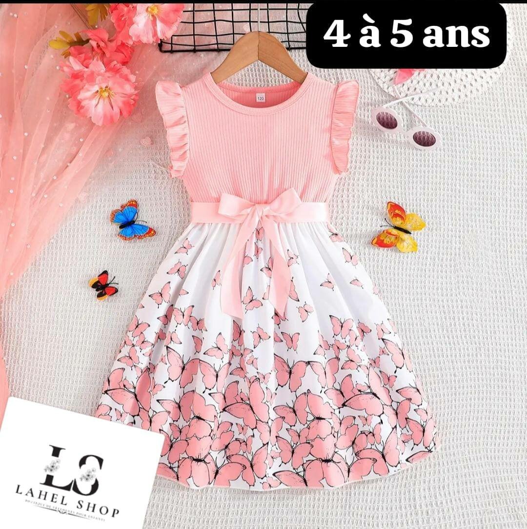 Robe Fille Papillon Été