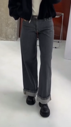 Джинсы от ZARA с идеальной посадкой серые