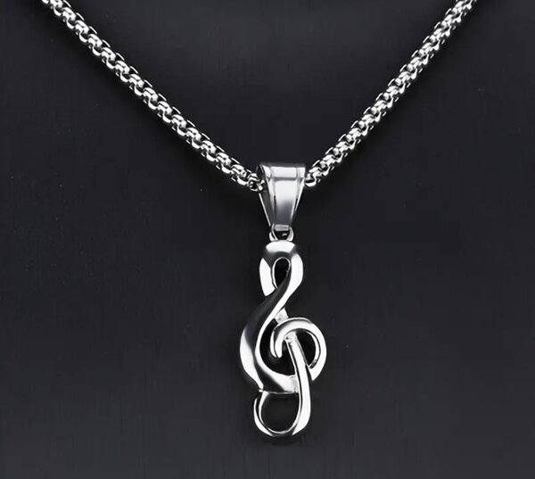 Collier Pendentif Clé de Sol Argent