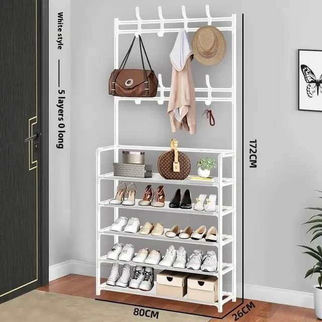 5 TIER SHOE & HAT RACK, COAT & HAT HANGING, MULTIFUNCTIONAL.