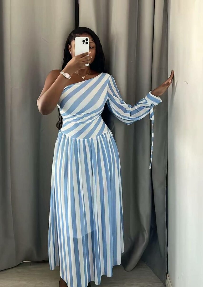 Robe longue asymétrique