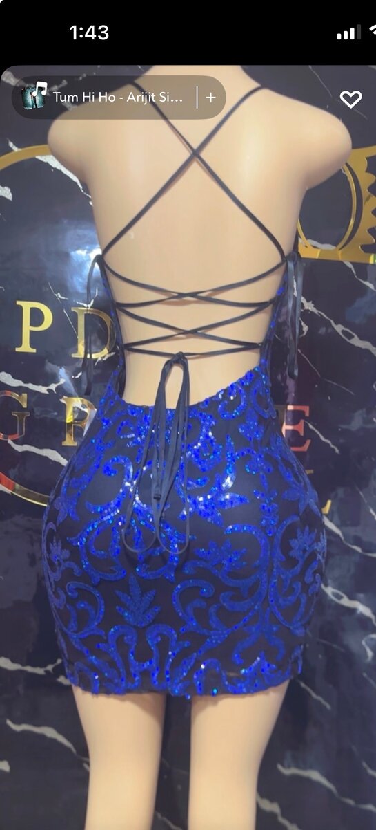 Robe Évasée Glamour Bleue
